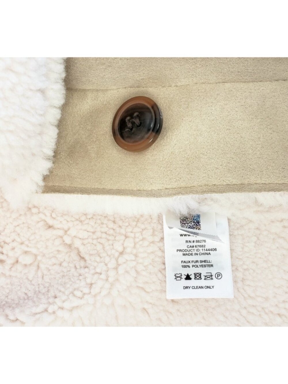 UGG Women's Takara Faux Shearling Fleece Oversized Jacket Coat Sand Size M - Picture 5 of 6